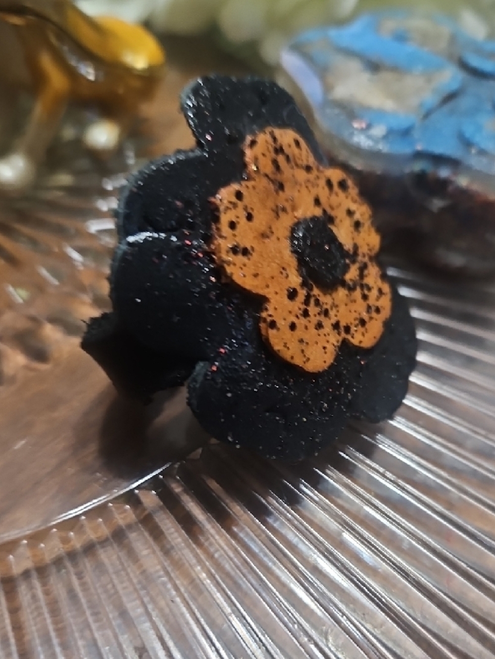 Hand Crafted Genuine Leather Flower Dog Collar Charm NEW - Picture 4 of 10